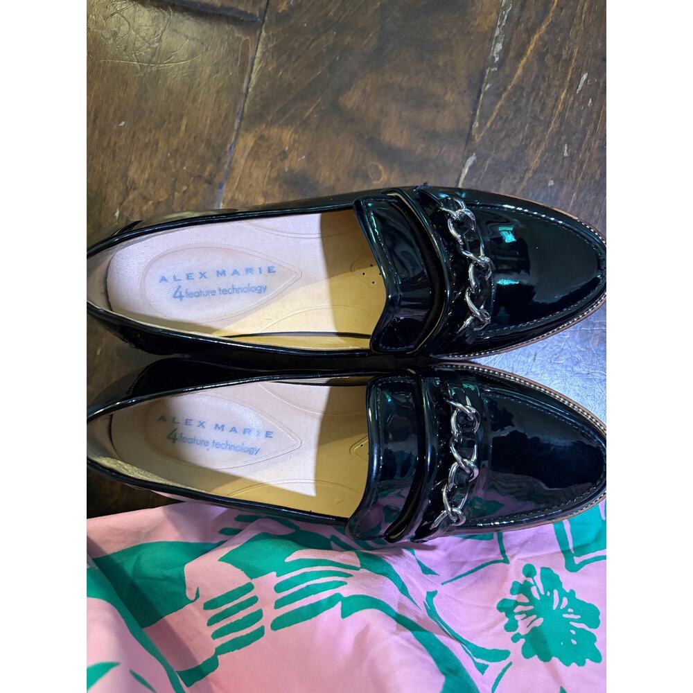 Alex Marie grensley black patent chain loafers six 6 - Picture 5 of 5
